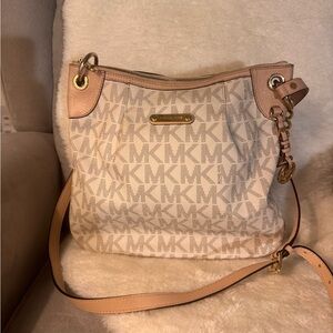 Michael Kors Beige and Tan Crossbody Bag